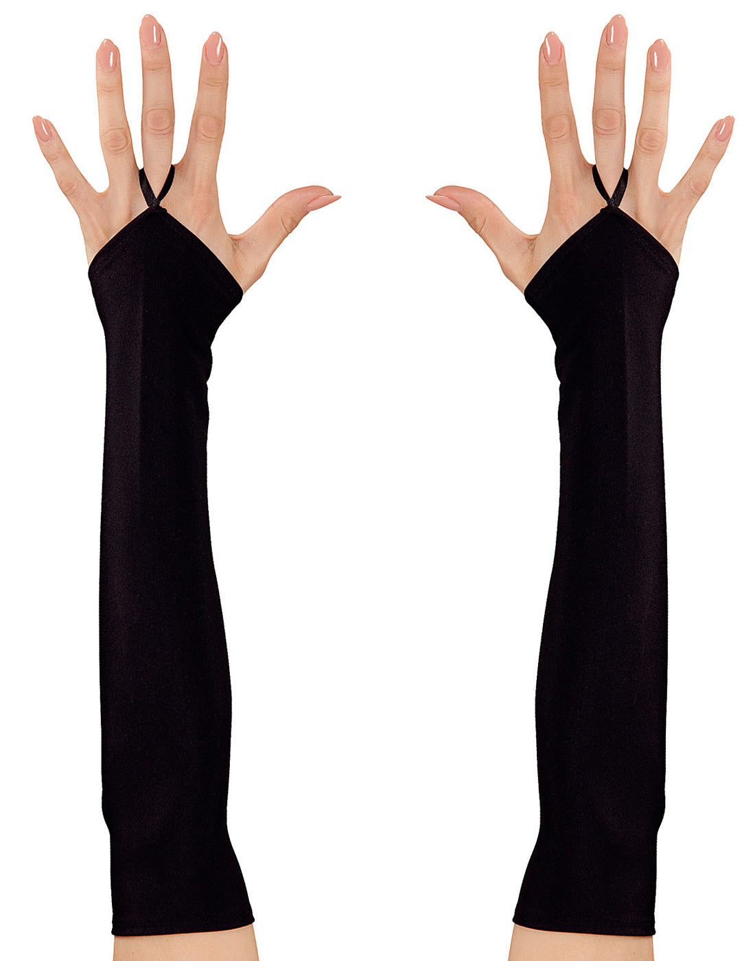 Lange Fingerlose Handschuhe schwarz – Kostüme.com